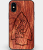 Custom Carved Wood Kansas City Chiefs iPhone XS Max Case | Personalized Mahogany Wood Kansas City Chiefs Cover, Birthday Gift, Gifts For Him, Monogrammed Gift For Fan | by Engraved In Nature