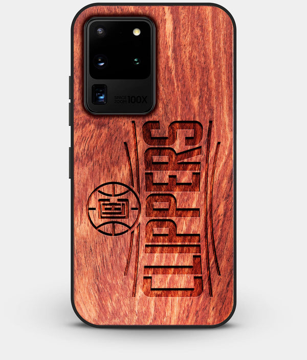 Best Custom Engraved Wood Los Angeles Clippers Galaxy S20 Ultra Case - Engraved In Nature