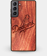 Best Wood Los Angeles Dodgers Galaxy S21 Case - Custom Engraved Cover - Engraved In Nature