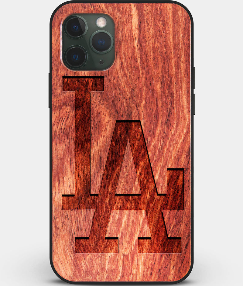 Custom Carved Wood Los Angeles Dodgers iPhone 11 Pro Max Case Classic | Personalized Mahogany Wood Los Angeles Dodgers Cover, Birthday Gift, Gifts For Him, Monogrammed Gift For Fan | by Engraved In Nature