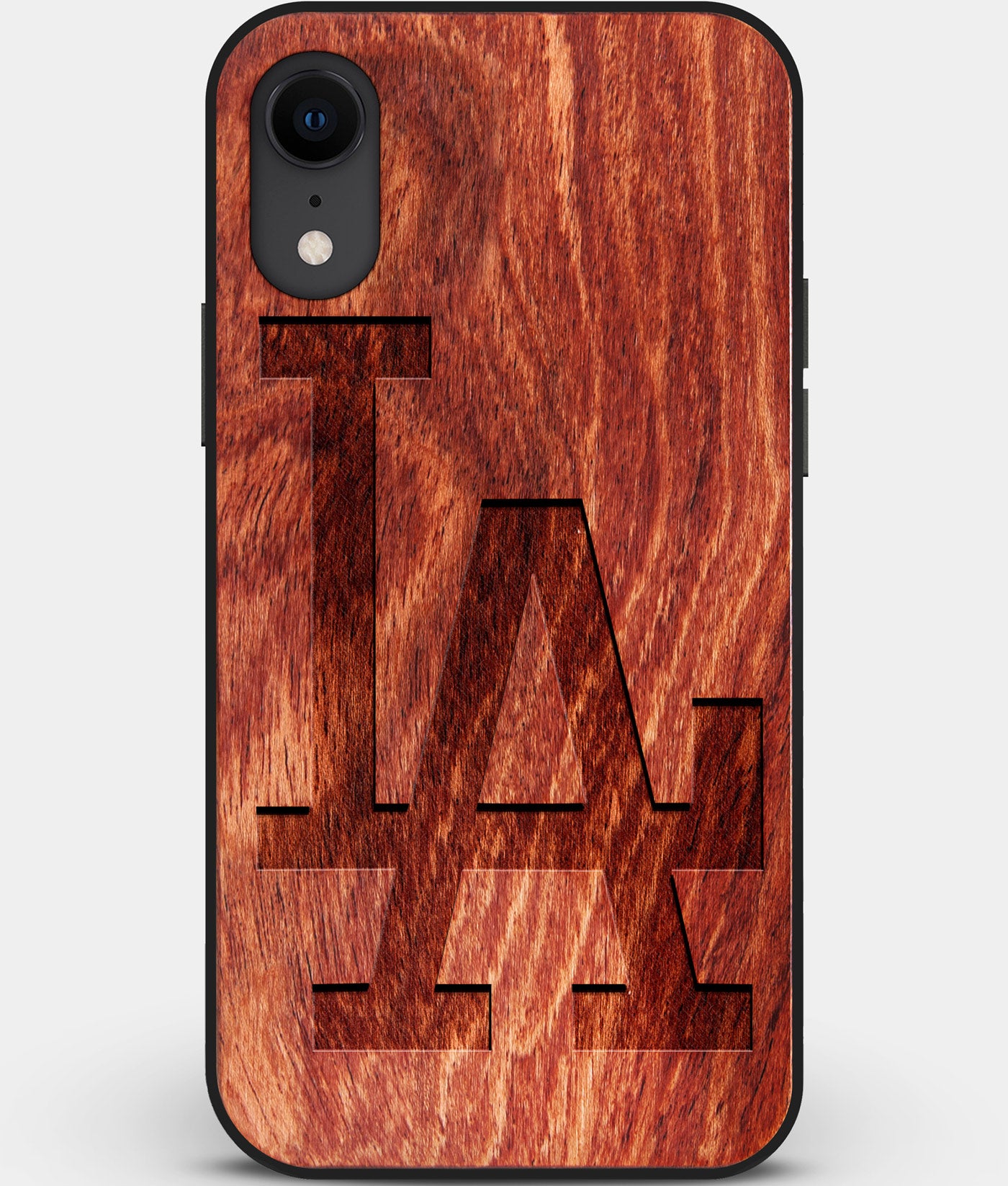 Custom Carved Wood Los Angeles Dodgers iPhone XR Case Classic | Personalized Mahogany Wood Los Angeles Dodgers Cover, Birthday Gift, Gifts For Him, Monogrammed Gift For Fan | by Engraved In Nature