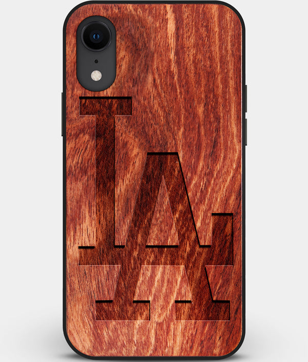 Custom Carved Wood Los Angeles Dodgers iPhone XR Case Classic | Personalized Mahogany Wood Los Angeles Dodgers Cover, Birthday Gift, Gifts For Him, Monogrammed Gift For Fan | by Engraved In Nature