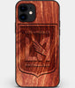 Custom Carved Wood Los Angeles FC iPhone 12 Case | Personalized Mahogany Wood Los Angeles FC Cover, Birthday Gift, Gifts For Him, Monogrammed Gift For Fan | by Engraved In Nature