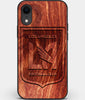 Custom Carved Wood Los Angeles FC iPhone XR Case | Personalized Mahogany Wood Los Angeles FC Cover, Birthday Gift, Gifts For Him, Monogrammed Gift For Fan | by Engraved In Nature