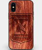 Custom Carved Wood Los Angeles FC iPhone X/XS Case | Personalized Mahogany Wood Los Angeles FC Cover, Birthday Gift, Gifts For Him, Monogrammed Gift For Fan | by Engraved In Nature
