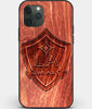 Custom Carved Wood Los Angeles Galaxy iPhone 11 Pro Case | Personalized Mahogany Wood Los Angeles Galaxy Cover, Birthday Gift, Gifts For Him, Monogrammed Gift For Fan | by Engraved In Nature