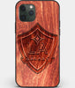 Custom Carved Wood Los Angeles Galaxy iPhone 11 Pro Max Case | Personalized Mahogany Wood Los Angeles Galaxy Cover, Birthday Gift, Gifts For Him, Monogrammed Gift For Fan | by Engraved In Nature
