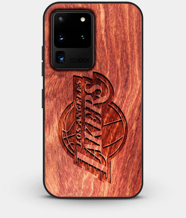Best Custom Engraved Wood Los Angeles Lakers Galaxy S20 Ultra Case - Engraved In Nature