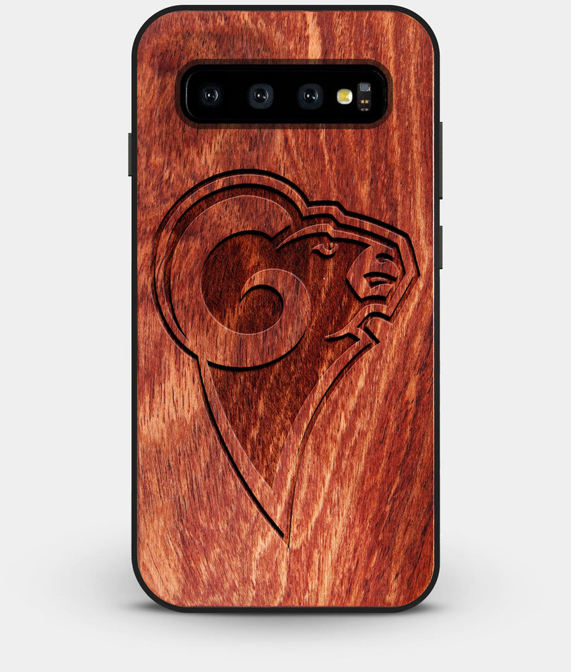 Best Custom Engraved Wood Los Angeles Rams Galaxy S10 Case - Engraved In Nature