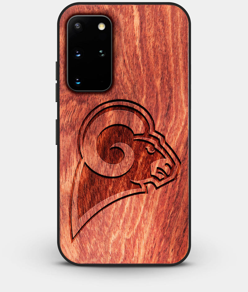 Best Custom Engraved Wood Los Angeles Rams Galaxy S20 Plus Case - Engraved In Nature
