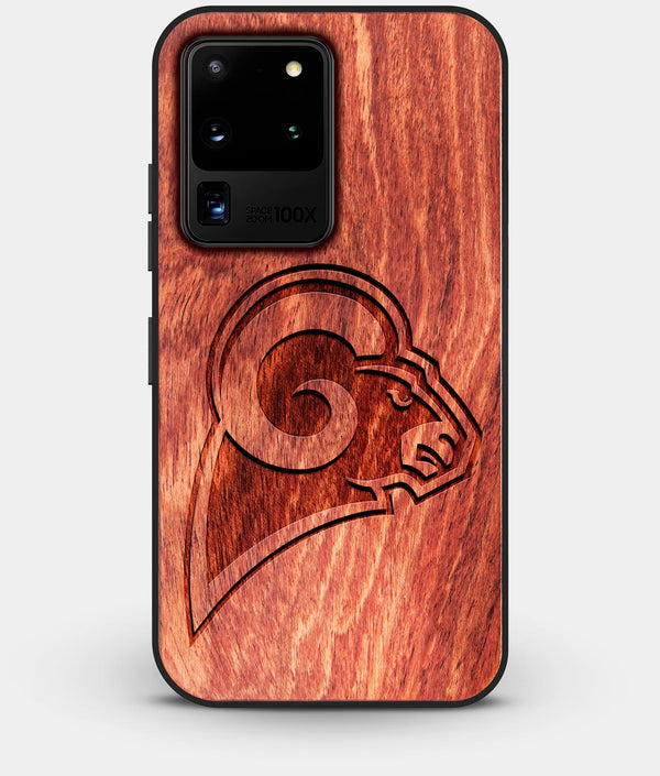 Best Custom Engraved Wood Los Angeles Rams Galaxy S20 Ultra Case - Engraved In Nature