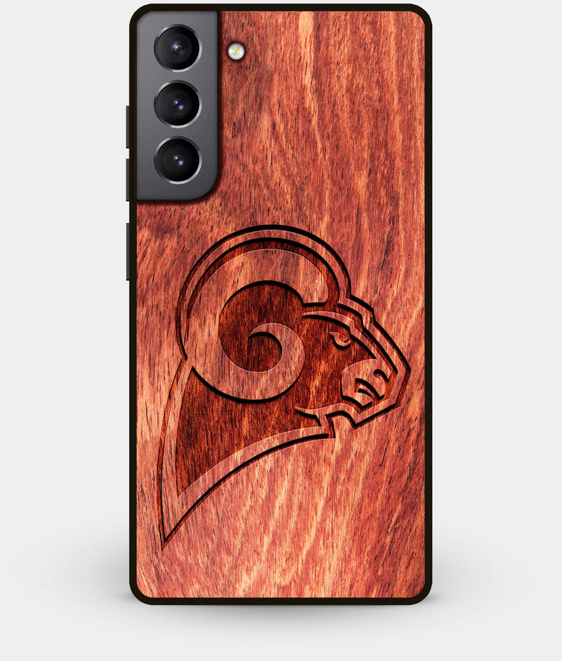 Best Wood Los Angeles Rams Galaxy S21 Case - Custom Engraved Cover - Engraved In Nature