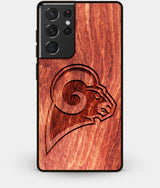 Best Wood Los Angeles Rams Galaxy S21 Ultra Case - Custom Engraved Cover - Engraved In Nature