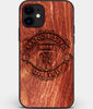Custom Carved Wood Manchester United F.C. iPhone 11 Case | Personalized Mahogany Wood Manchester United F.C. Cover, Birthday Gift, Gifts For Him, Monogrammed Gift For Fan | by Engraved In Nature