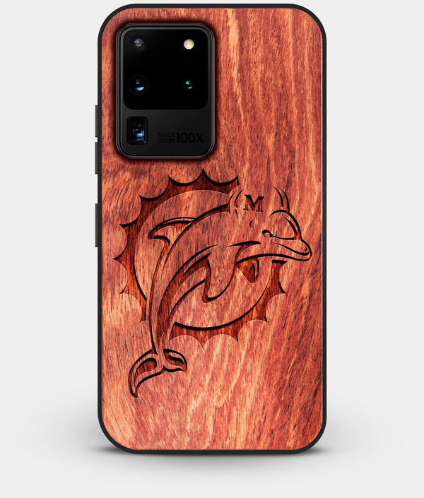 Best Custom Engraved Wood Miami Dolphins Galaxy S20 Ultra Case - Engraved In Nature