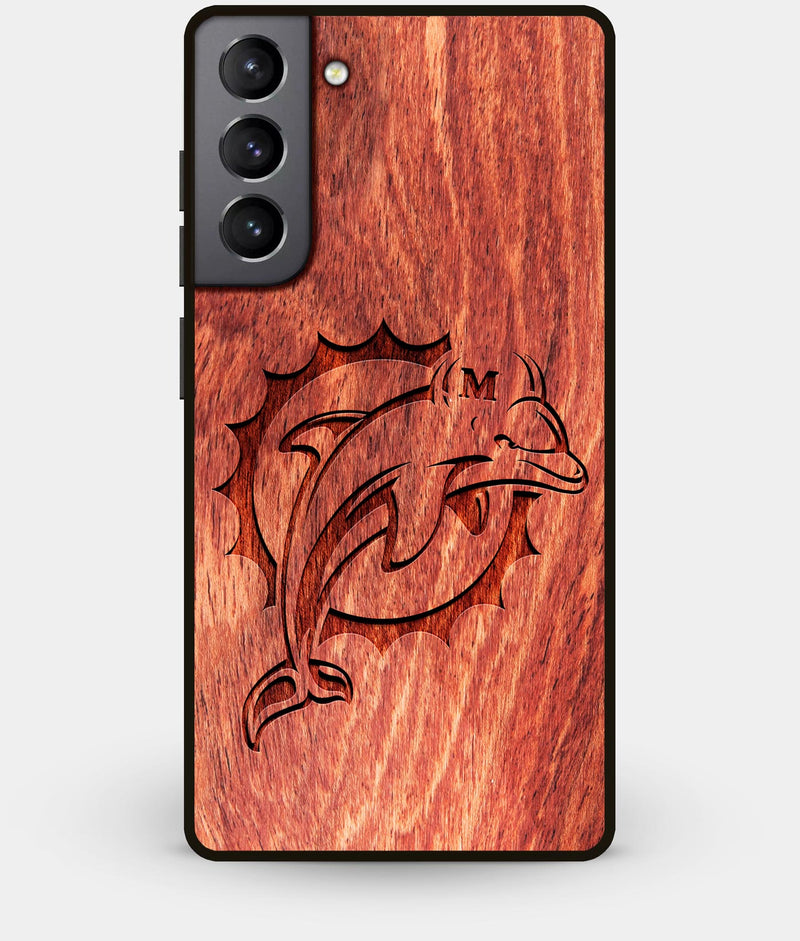 Best Wood Miami Dolphins Galaxy S21 Case - Custom Engraved Cover - Engraved In Nature