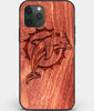 Custom Carved Wood Miami Dolphins iPhone 11 Pro Case | Personalized Mahogany Wood Miami Dolphins Cover, Birthday Gift, Gifts For Him, Monogrammed Gift For Fan | by Engraved In Nature