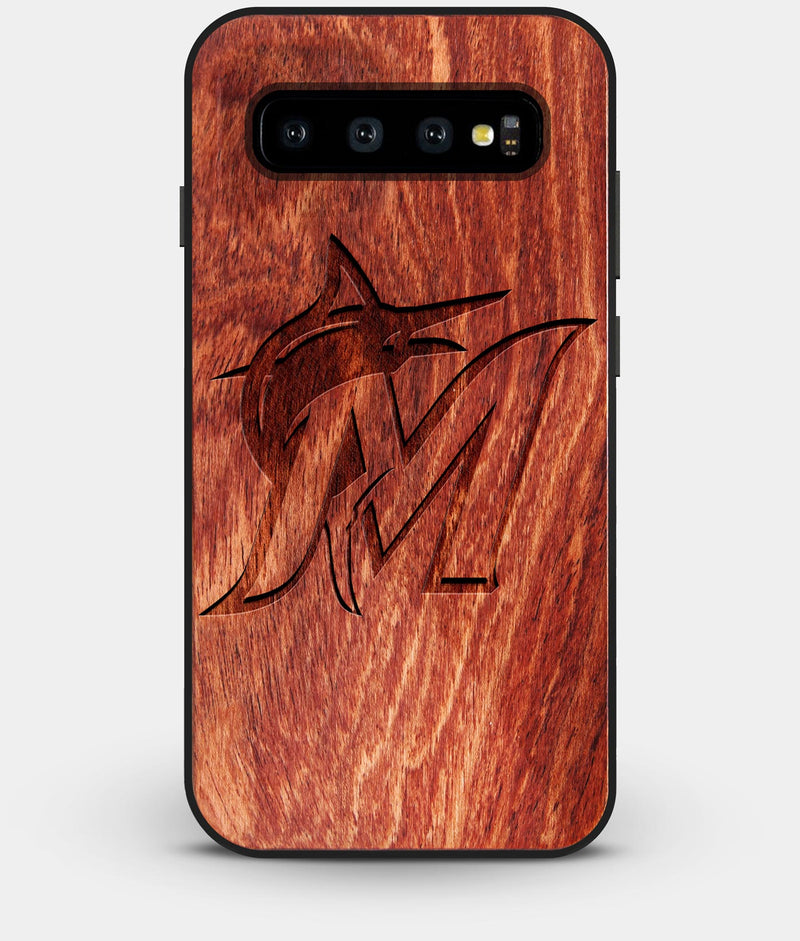 Best Custom Engraved Wood Miami Marlins Galaxy S10 Plus Case - Engraved In Nature