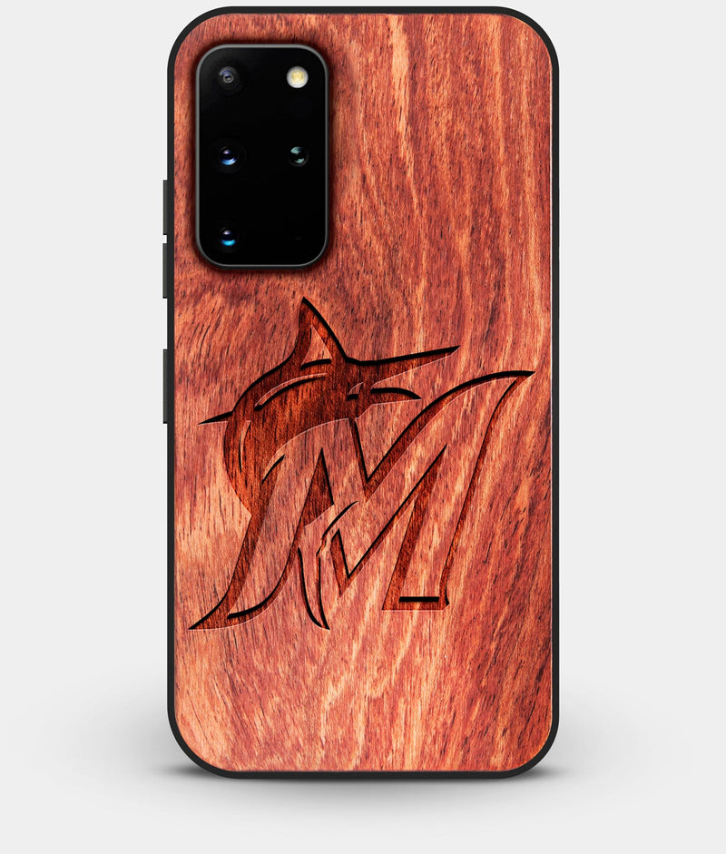 Best Custom Engraved Wood Miami Marlins Galaxy S20 Plus Case - Engraved In Nature