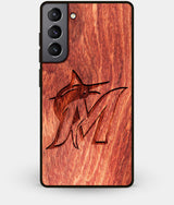 Best Wood Miami Marlins Galaxy S21 Case - Custom Engraved Cover - Engraved In Nature