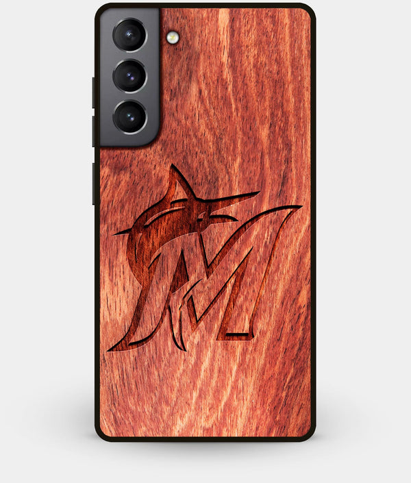 Best Wood Miami Marlins Galaxy S21 Plus Case - Custom Engraved Cover - Engraved In Nature