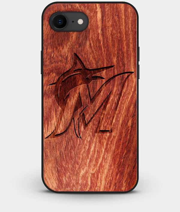 Best Custom Engraved Wood Miami Marlins iPhone 8 Case - Engraved In Nature