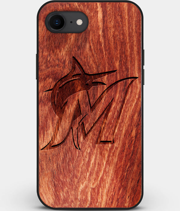 Best Custom Engraved Wood Miami Marlins iPhone SE Case - Engraved In Nature