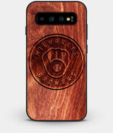 Best Custom Engraved Wood Milwaukee Brewers Galaxy S10 Case - Engraved In Nature