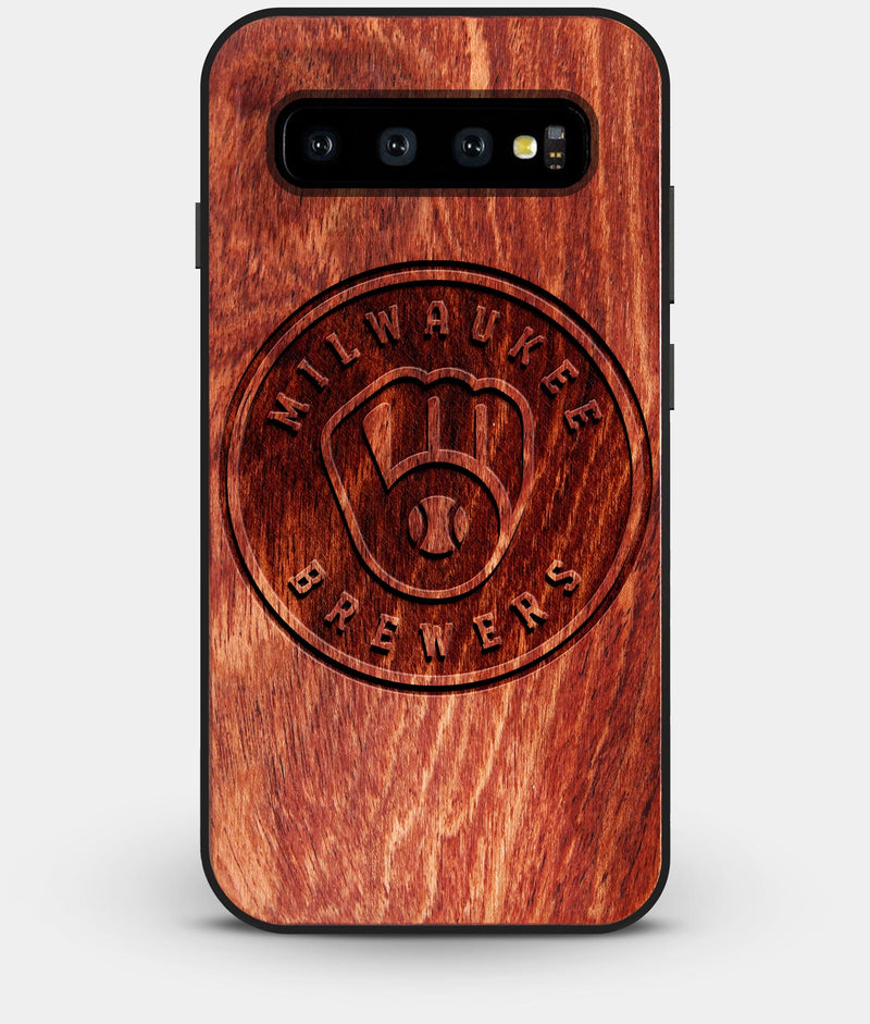 Best Custom Engraved Wood Milwaukee Brewers Galaxy S10 Plus Case - Engraved In Nature