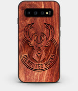 Best Custom Engraved Wood Milwaukee Bucks Galaxy S10 Case - Engraved In Nature