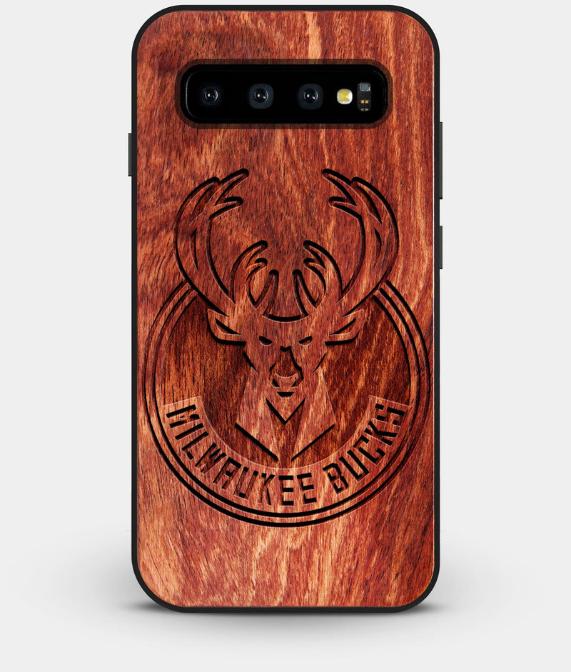 Best Custom Engraved Wood Milwaukee Bucks Galaxy S10 Plus Case - Engraved In Nature