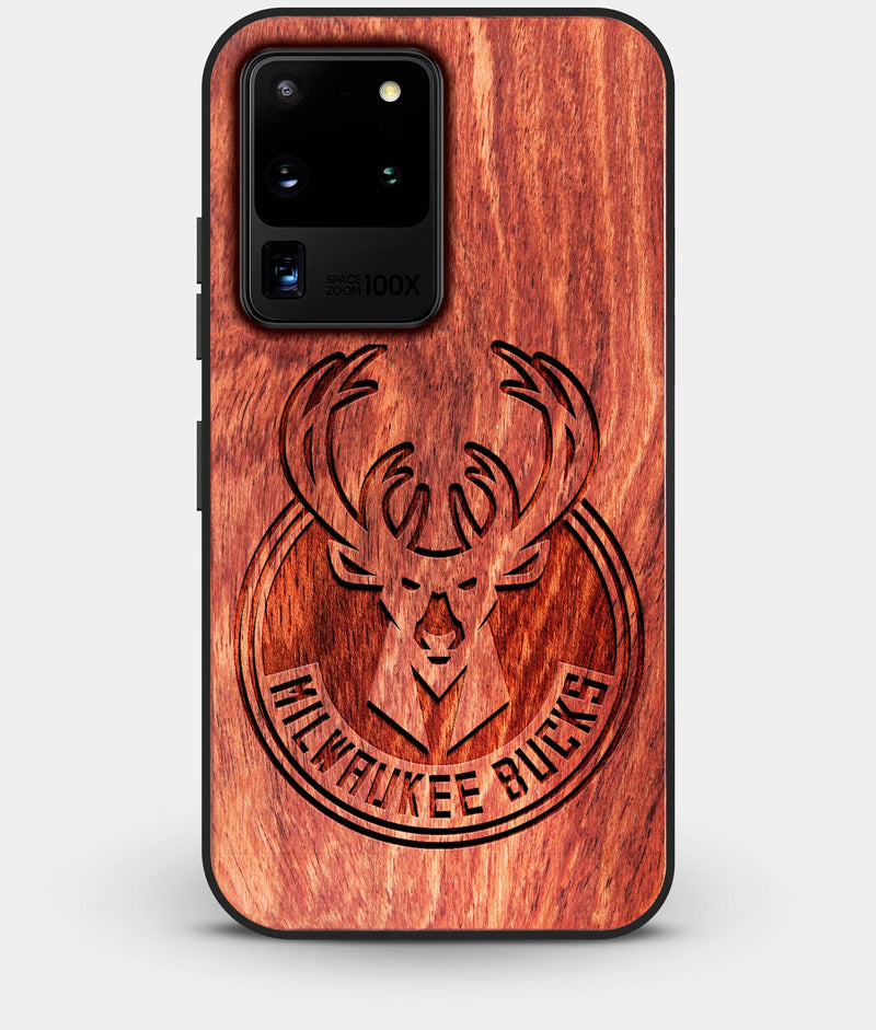 Best Custom Engraved Wood Milwaukee Bucks Galaxy S20 Ultra Case - Engraved In Nature