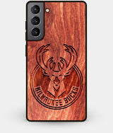Best Wood Milwaukee Bucks Galaxy S21 Case - Custom Engraved Cover - Engraved In Nature