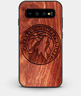 Best Custom Engraved Wood Minnesota Timberwolves Galaxy S10 Case - Engraved In Nature