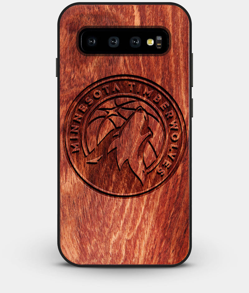 Best Custom Engraved Wood Minnesota Timberwolves Galaxy S10 Plus Case - Engraved In Nature