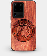 Best Custom Engraved Wood Minnesota Timberwolves Galaxy S20 Ultra Case - Engraved In Nature