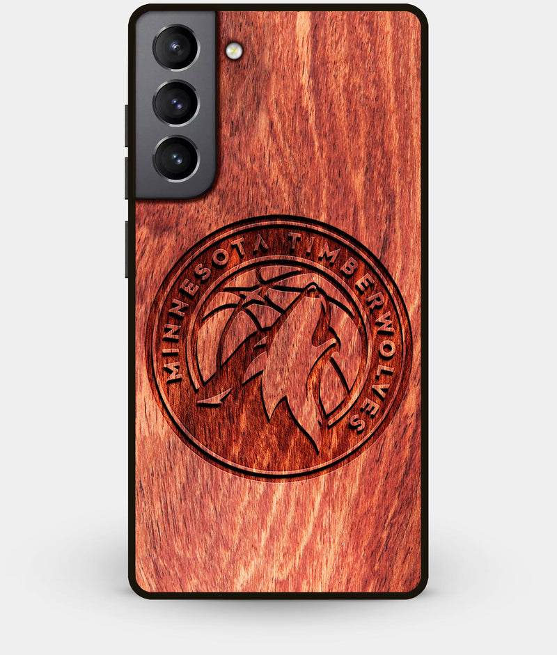 Best Wood Minnesota Timberwolves Galaxy S21 Case - Custom Engraved Cover - Engraved In Nature