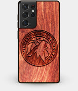 Best Wood Minnesota Timberwolves Galaxy S21 Ultra Case - Custom Engraved Cover - Engraved In Nature