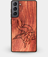 Best Wood Minnesota Vikings Galaxy S21 Case - Custom Engraved Cover - Engraved In Nature