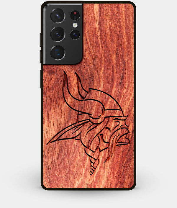 Best Wood Minnesota Vikings Galaxy S21 Ultra Case - Custom Engraved Cover - Engraved In Nature