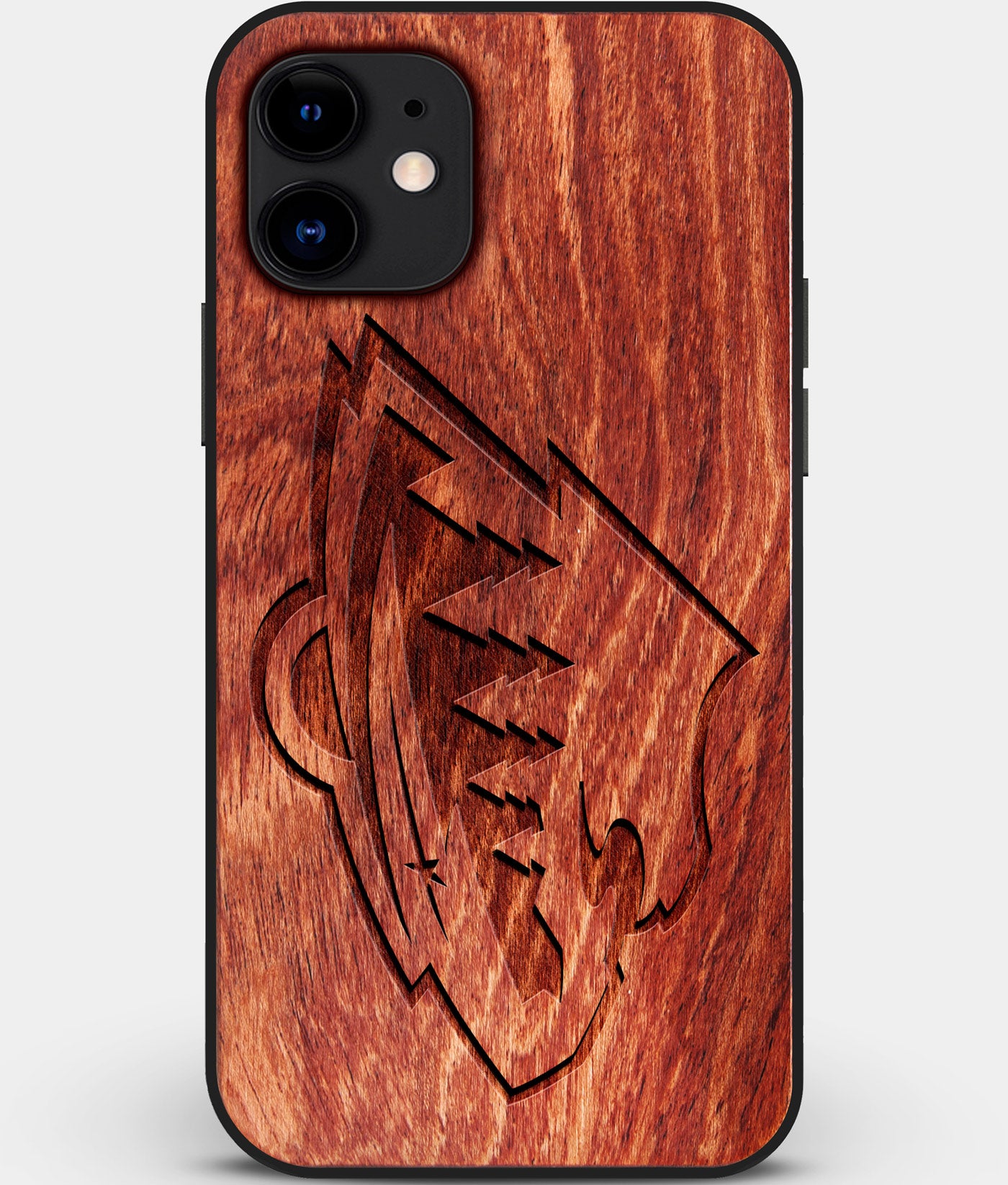 Custom Carved Wood Minnesota Wild iPhone 11 Case | Personalized Mahogany Wood Minnesota Wild Cover, Birthday Gift, Gifts For Him, Monogrammed Gift For Fan | by Engraved In Nature
