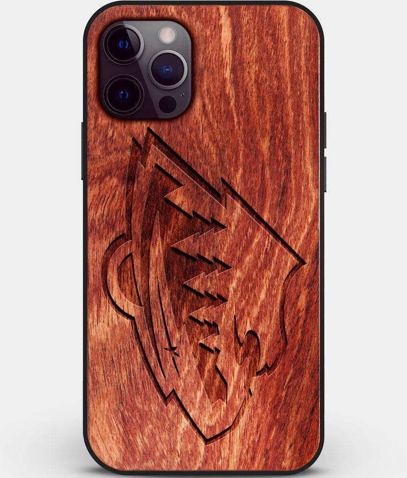 Custom Carved Wood Minnesota Wild iPhone 12 Pro Case | Personalized Mahogany Wood Minnesota Wild Cover, Birthday Gift, Gifts For Him, Monogrammed Gift For Fan | by Engraved In Nature