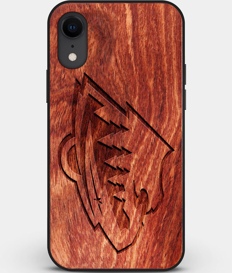 Custom Carved Wood Minnesota Wild iPhone XR Case | Personalized Mahogany Wood Minnesota Wild Cover, Birthday Gift, Gifts For Him, Monogrammed Gift For Fan | by Engraved In Nature
