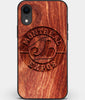 Custom Carved Wood Montreal Expos iPhone XR Case | Personalized Mahogany Wood Montreal Expos Cover, Birthday Gift, Gifts For Him, Monogrammed Gift For Fan | by Engraved In Nature