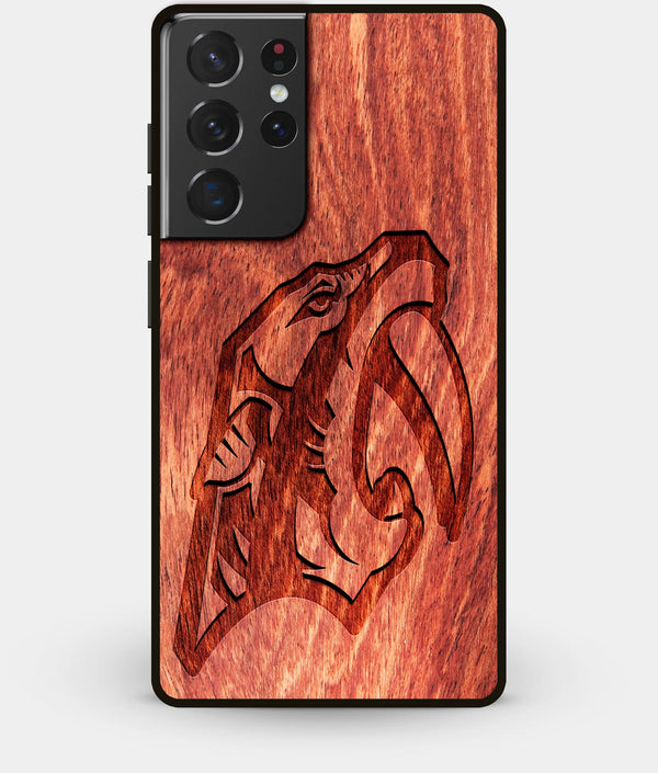 Best Wood Nashville Predators Galaxy S21 Ultra Case - Custom Engraved Cover - Engraved In Nature