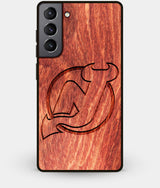 Best Wood New Jersey Devils Galaxy S21 Plus Case - Custom Engraved Cover - Engraved In Nature