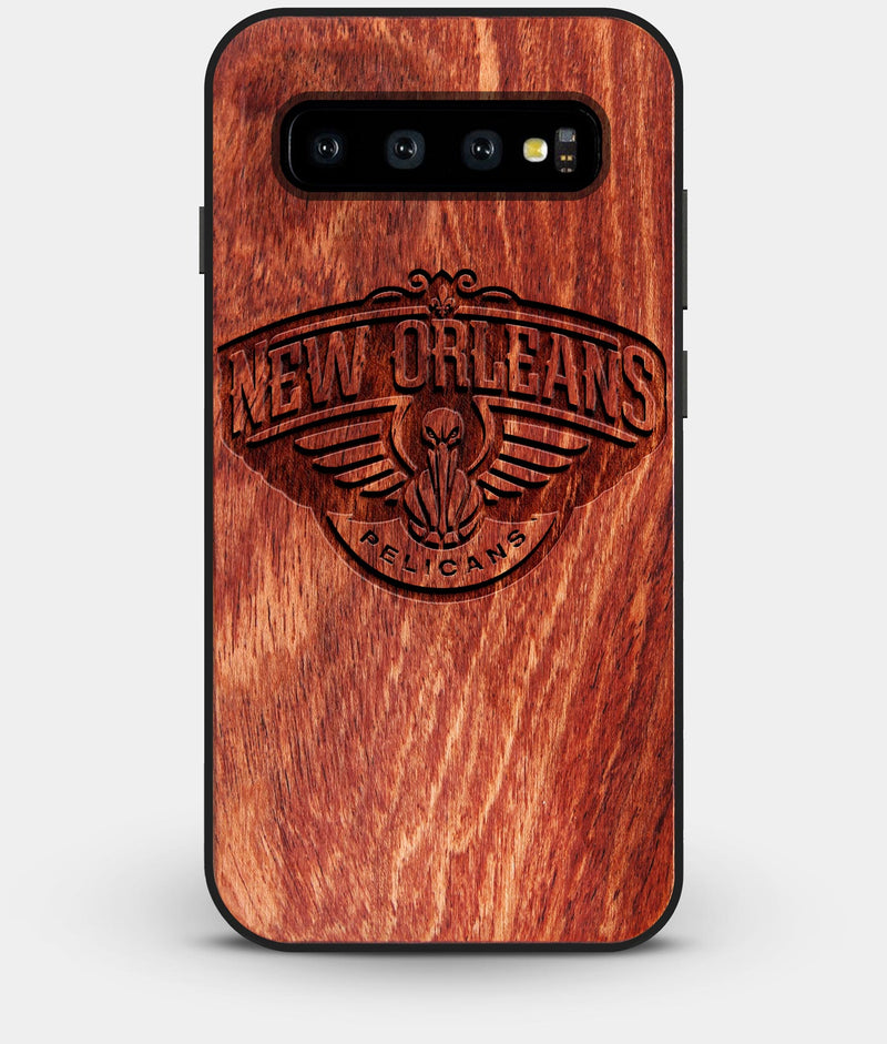 Best Custom Engraved Wood New Orleans Pelicans Galaxy S10 Plus Case - Engraved In Nature