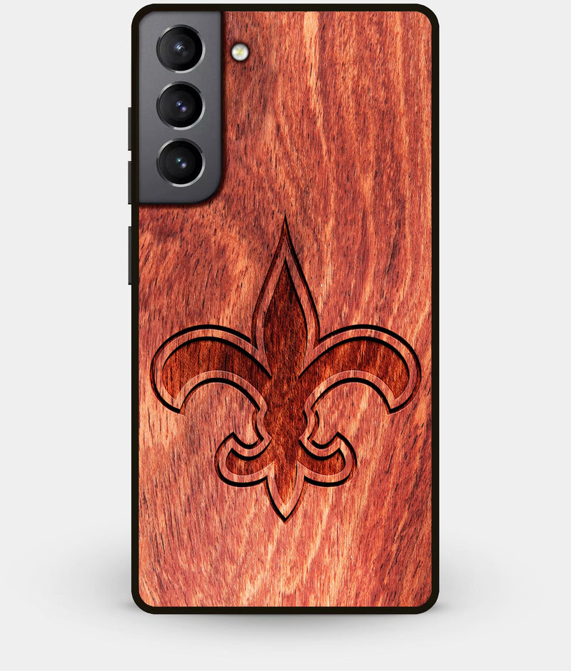 Best Wood New Orleans Saints Galaxy S21 Case - Custom Engraved Cover - Engraved In Nature