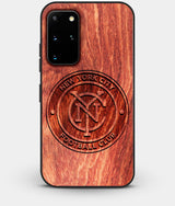 Best Custom Engraved Wood New York City FC Galaxy S20 Plus Case - Engraved In Nature