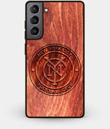 Best Wood New York City FC Galaxy S21 Case - Custom Engraved Cover - Engraved In Nature